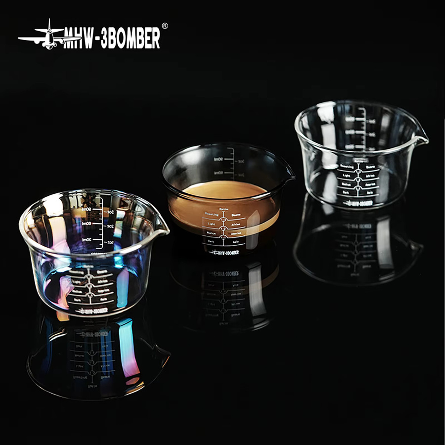 MHW-3BOMBER Espresso-Messbecher aus Glas mit Griff und Einzel-/Doppelausgießen, transparent, 120 ml - Bild 3