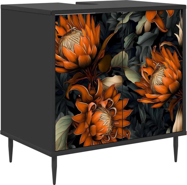 vidaXL Badezimmerschrank LOCHEM in Schwarz und Eichen-Optik, B/T/H: 60 x 40 x 61 cm - Bild 1