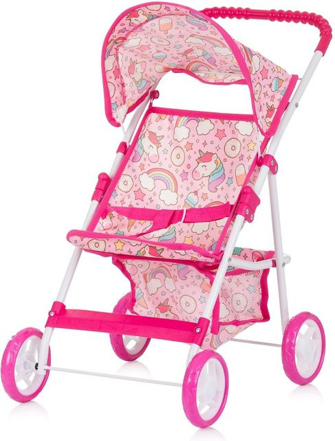 Chipolino Puppenwagen Alice in Pink mit verstellbarem Sonnendach und klappbarem Aufbewahrungskorb - Bild 1