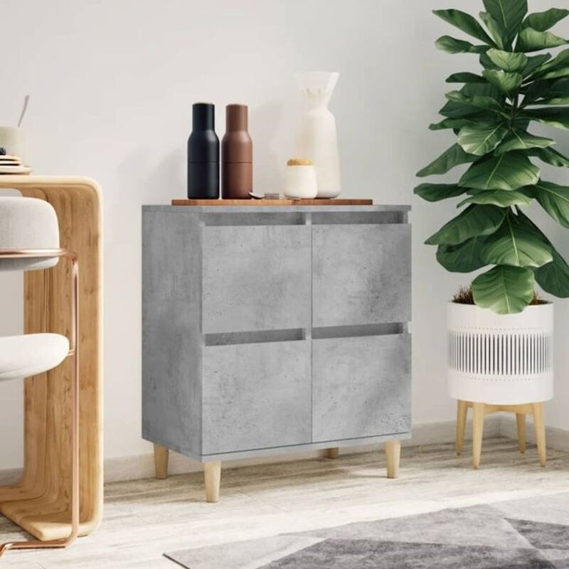 Modernes Sideboard Vidaxl in Grau aus Holzwerkstoff und Eukalyptus, B/T/H: 60 x 35 x 70 cm - Bild 1