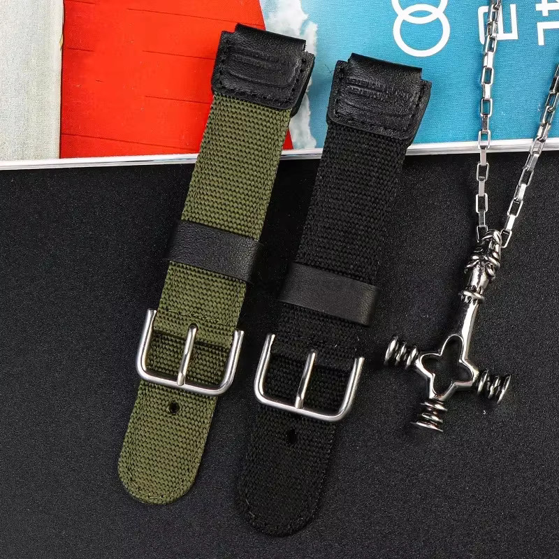 Uhrenarmband Nylon, 18 mm, Textil/NATO, Schwarz, Grün, Herren - Bild 2