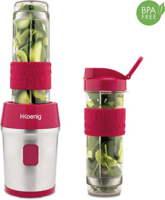 H.Koenig Mini Smoothie Maker SMOO10 in Pink mit 570 ml Volumen - Bild 1