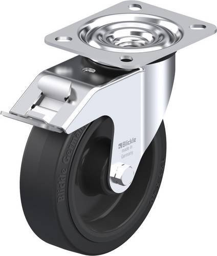 Blickle Lenkrolle LE-POEV 125R-FI mit Feststeller, Rad-Durchmesser: 125 mm, Tragfähigkeit: 150 kg, Farbe: Schwarz/Silber - Bild 1