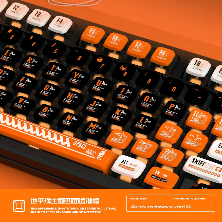 Horizon Zero Dawn Pudding Keycaps für mechanische Tastaturen, 120+ Tasten, PBT Sublimation, Mehrfarbig, OEM Profil - Bild 2