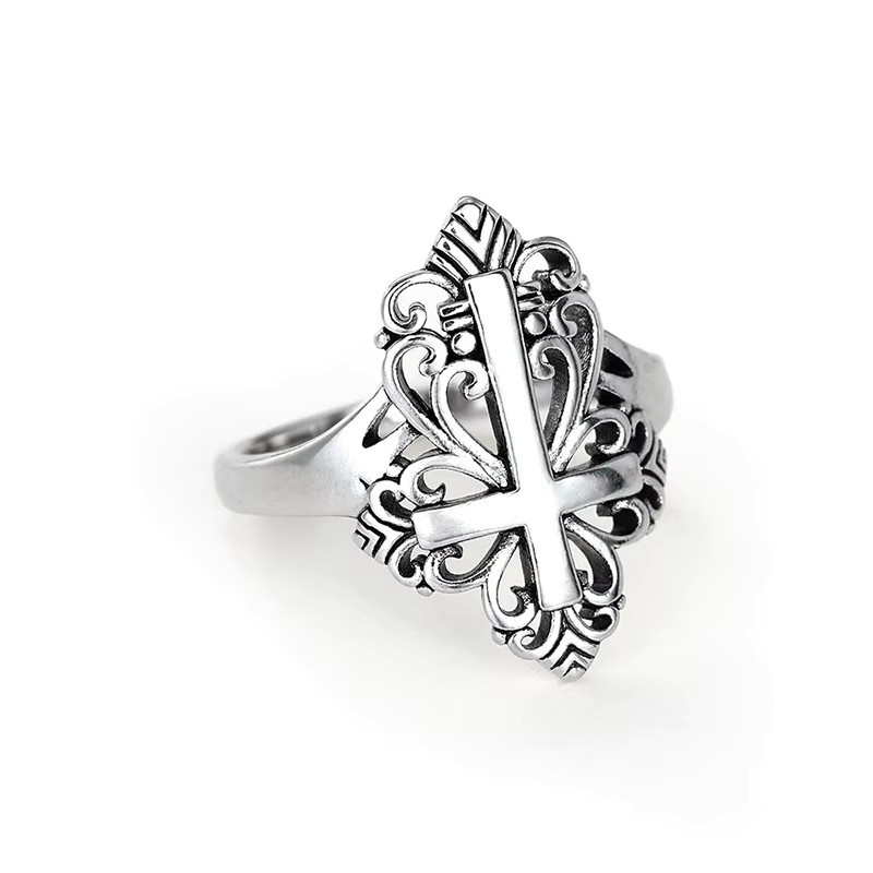 Huitan Mode Kreuz Ring, Silberfarbe, Damen - Bild 3