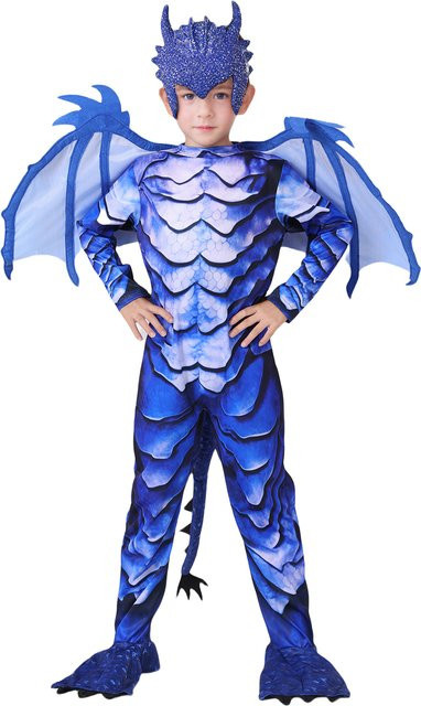 Memune Frost Blue Dragon Knight Overall, Kostüm, mit Flügelschwanzmaske - Bild 1