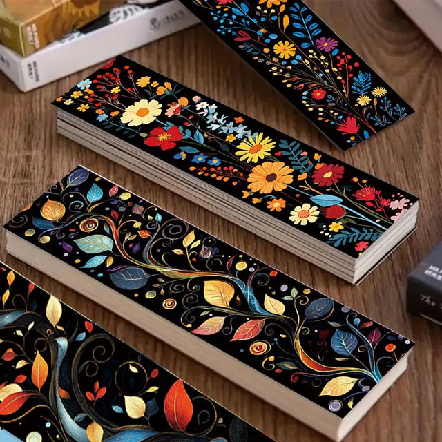 32 Stück Lesezeichen mit Weinreben- und Wildblumen-Motiv in Multicolour aus Papier - Bild 1