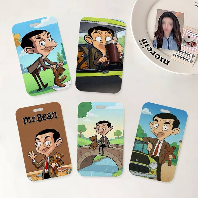 Cartoon M-Mr B-Bean Ausweishalter mit Umhängeband für Büro und Schule in Multicolour aus Kunststoff - Bild 1