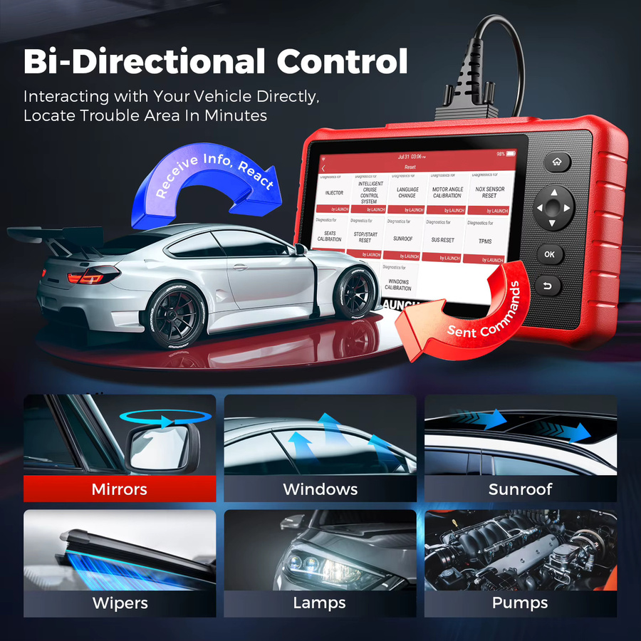 LAUNCH X431 CRP919X Lite OBD2-Scanner Auto-Diagnosegerät in Rot - Bild 3
