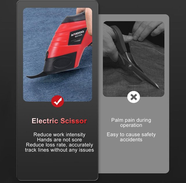 Koogeelife Elektrische Akku-Schere 4,2V in Rot mit 3 Wolframstahlklingen - Bild 1