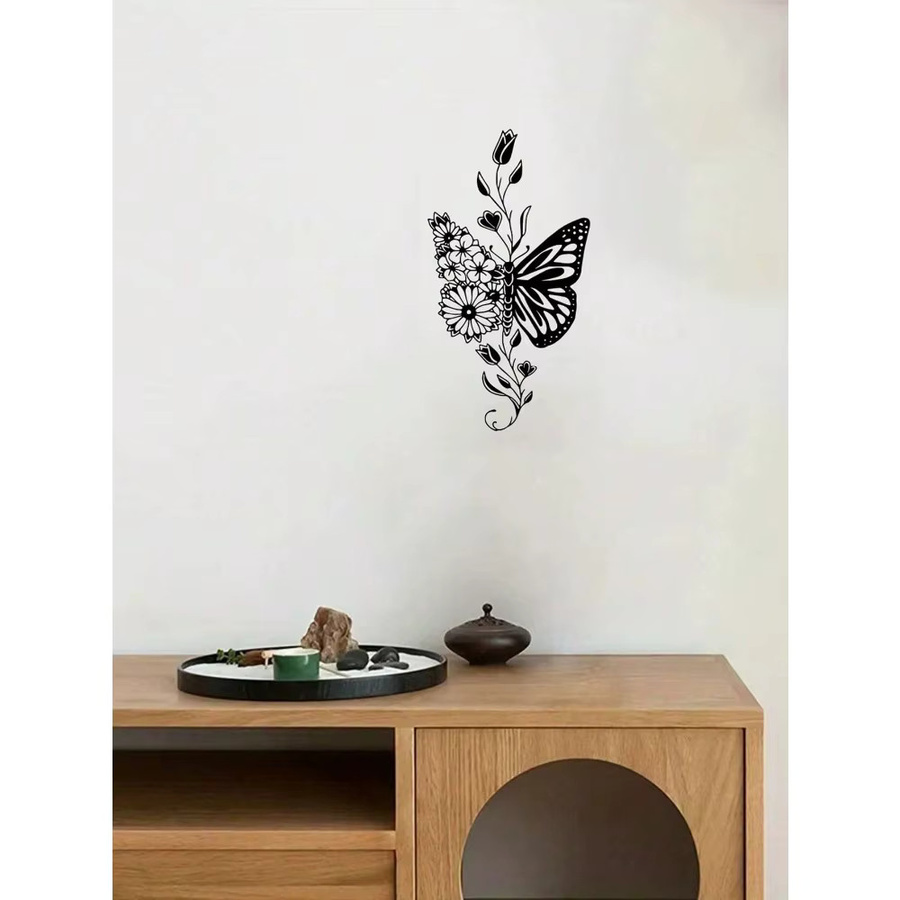 CIFBUY Wandkunst Schmetterling aus Metall in Schwarz im Vintage Boho Bauernhaus Stil - Bild 3