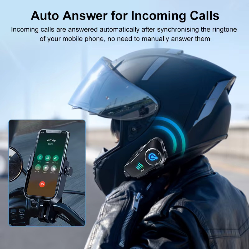 Q28 Motorrad-Bluetooth-Headset mit 1080p HD-Ultraweitwinkelobjektiv und 360 Grad Aufnahmefunktion in Schwarz - Bild 1