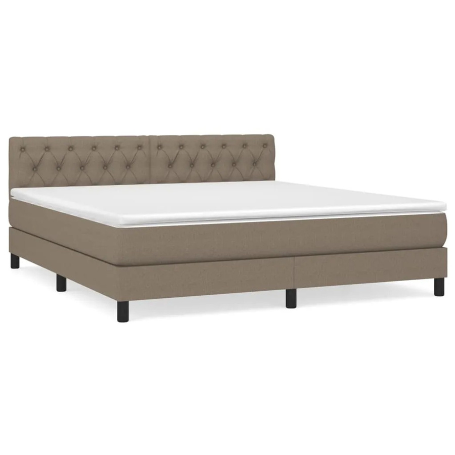 vidaXL Boxspringbett Hybrid mit Matratze und Taschenfederkern, Farbe Taupe, B/T/H: 160 x 200 x 78 cm - Bild 2