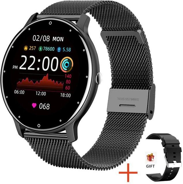 Zodvboz Smartwatch, Silikon, Edelstahl, Schwarz, Unisex - Bild 1