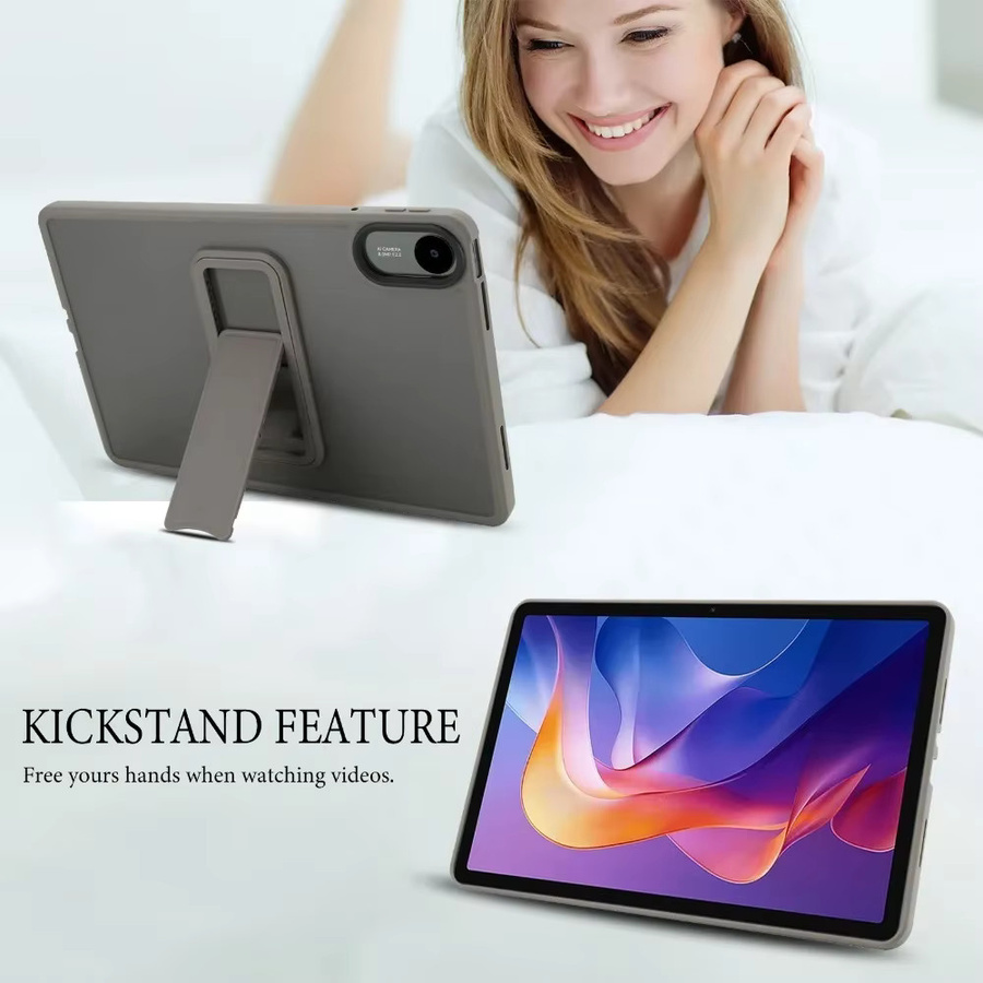 Xiaomi Tablet Hülle für Pad 2 11 Zoll 2025 mit Standfunktion und Halterung aus TPU in Rot und Grau - Bild 3