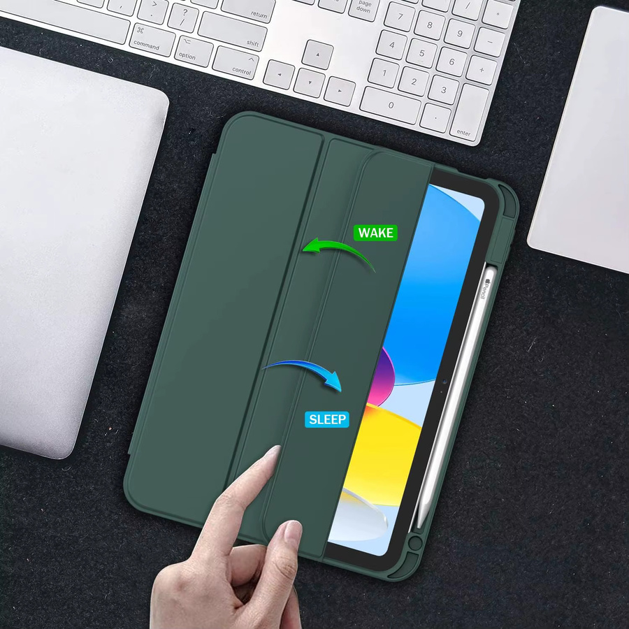 Apple iPad 10. Generation Hülle mit Stifthalter und Smart Cover, TPU-Rückseite, Blau und Grün - Bild 5