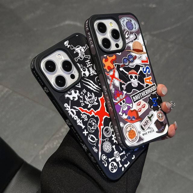 Bandai One Piece Anime Handyhülle mit Logo für iPhone 17 Pro, 16, 15, 14, 13 Pro Max Stoßfeste Hartschale - Bild 1