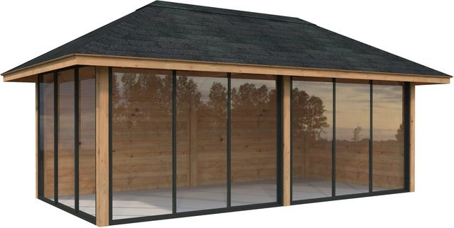 Palmako Pavillon Bianca Set 202 Slide aus Fichtenholz in Braun, B/H/T: 588 x 319 x 300 cm - Bild 1