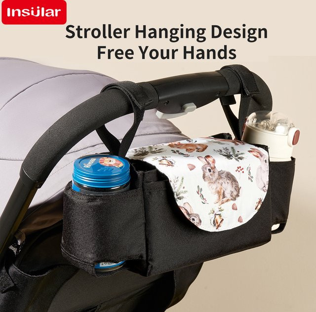 Wasserdichte Kinderwagen Tasche mit Cartoon-Design für Windeln und Flaschen in Multicolour - Bild 1