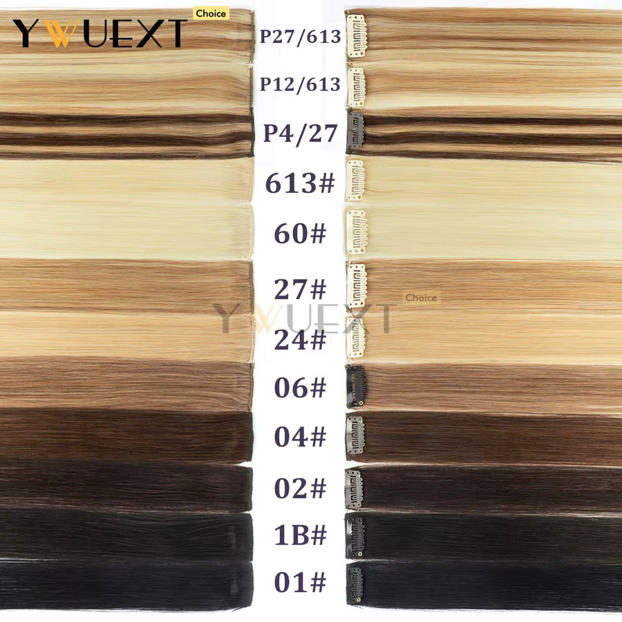 SPIKFN Clip-in-Echthaarteile, gerade, 30,5 cm, 6 Stück Set, 30 g, Damen - Bild 5