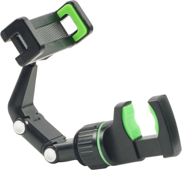 360 Grad drehbarer Smartphone-Clip für Gitarrenkopf als Telefonhalter und Notenständer inklusive 10 Gitarren-Picks in Schwarz oder Grün - Bild 1