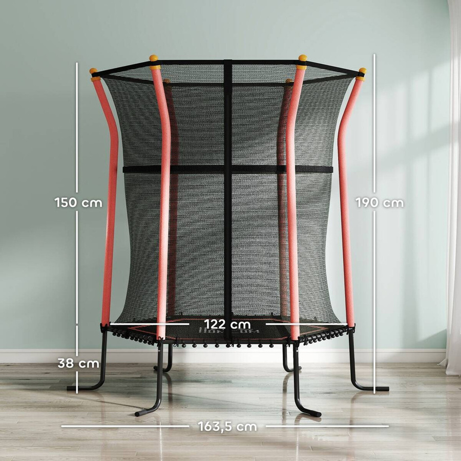 HOMCOM Kinder Trampolin mit Sicherheitsnetz Rot - Bild 4