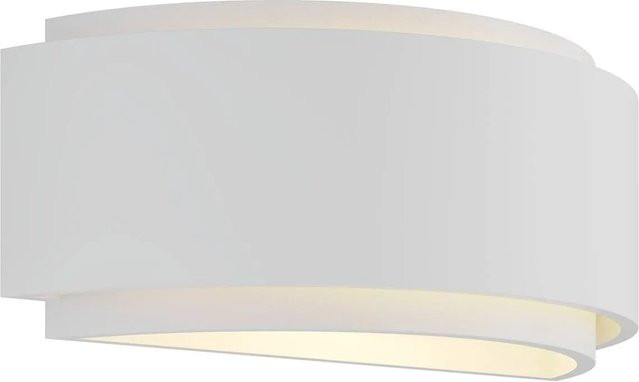 Lindby Wandleuchte Cassian Modern Weiß aus Gips und Ton, 1-flammig, E14, Höhe: 23,0 cm, Breite: 12,0 cm, Tiefe: 13,0 cm - Bild 1