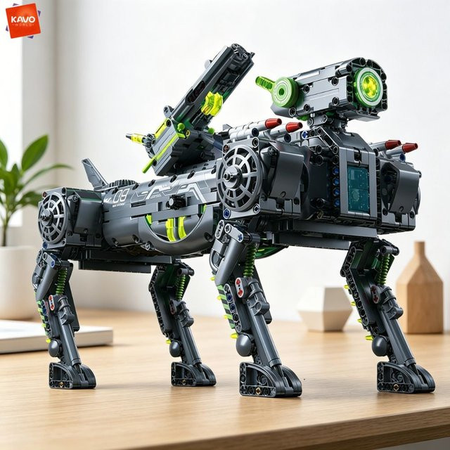 KAVOWORLD Mecha-Hund, Elektrischer Ferngesteuerter Baukasten, 1609 Teile - Bild 1