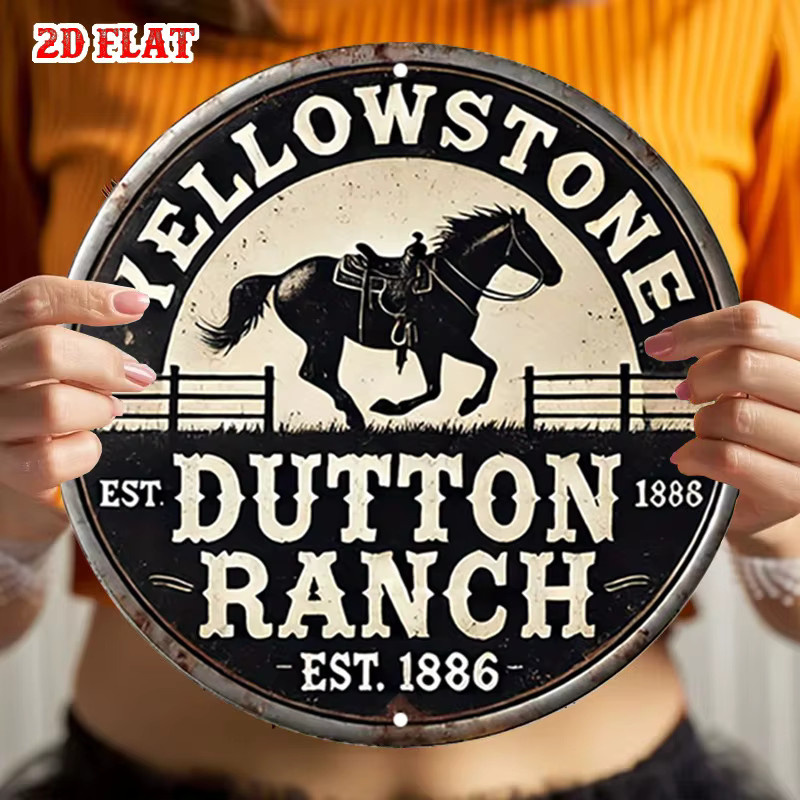 Brewin Home Cowboy Metallschild Yellowstone Pferde Wandkunst, rustikale Dekoration für Zuhause und Garage, Weiß, B: 7,8 cm, H: 19,8 cm - Bild 6