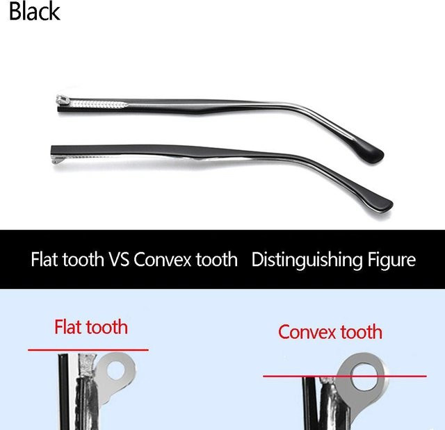 Dingchang Brillenbügel Metall, Ersatzbein, Black, White - Bild 1