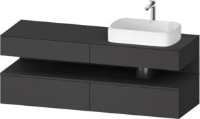 Duravit Waschtischunterschrank Qatego in Grau Matt, B/T/H: 160 x 55 x 60 cm - Bild 1