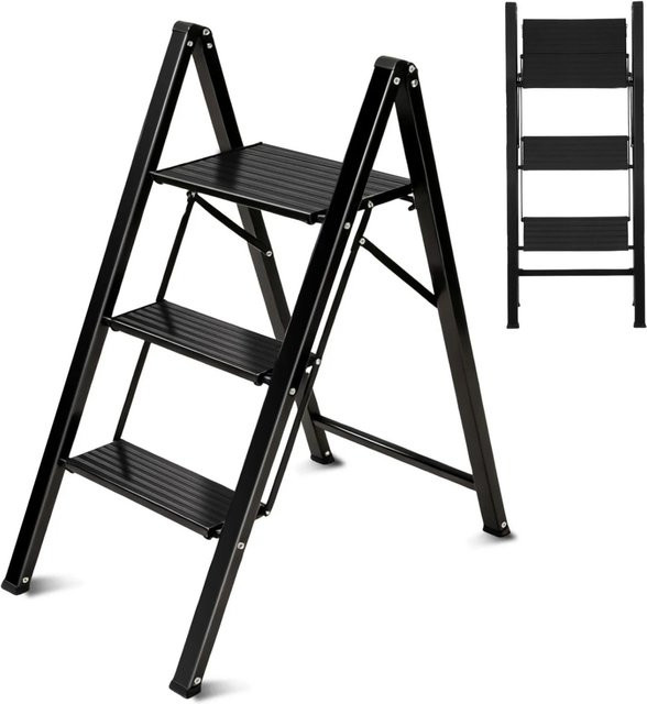 Sekey Klappleiter 3 Stufen Alu Klapptritt Stehleiter bis 150 kg - Bild 1
