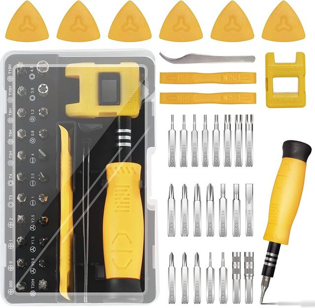 33-in-1 Präzisions-Schraubendreher-Set mit magnetischen Aufsätzen in Orange für iPhone, PS4, Xbox, Uhren und Kameras - Bild 1