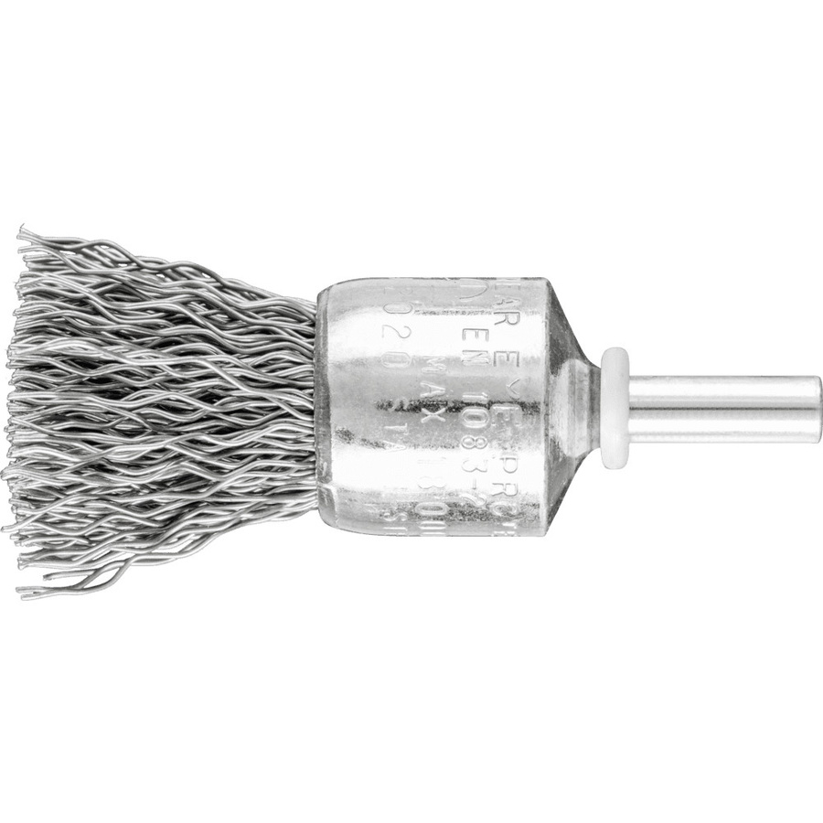 PFERD Pinselbürste ungezopft in Silber mit Stahl-Draht-Ø 0,50 mm, Durchmesser 20 mm und Schaft-Ø 6 mm - Bild 1