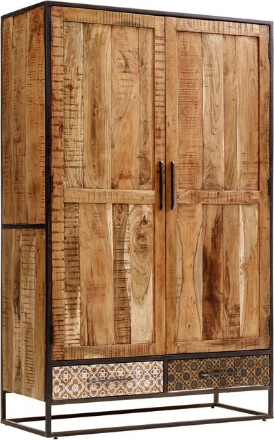 Schrank Wake Up von WOLFMÖBEL aus Akazie in Braun, Rustikaler Stil mit Türen und Schubladen, B/T/H: 120 x 50 x 190 cm - Bild 1