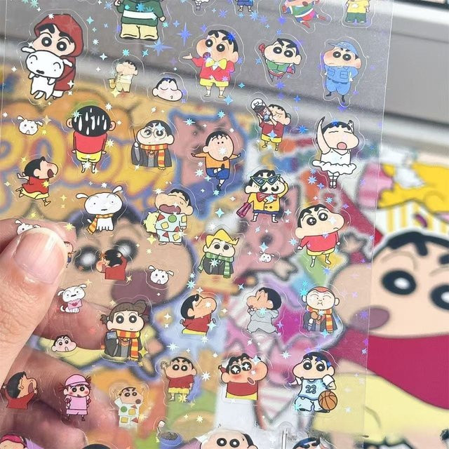 Keeppley Crayon Shin Chan Doppelseitige Transparente Membranaufkleber, 5-teiliges Set - Bild 1
