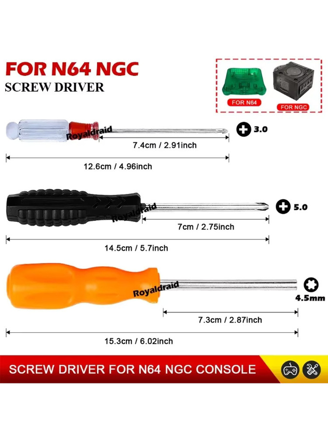 Hayoumon Sicherheitsschraubendreher-Öffnungswerkzeug-Set für N64, Gamecube und NGC Gaming-Konsolen, Multicolor - Bild 3