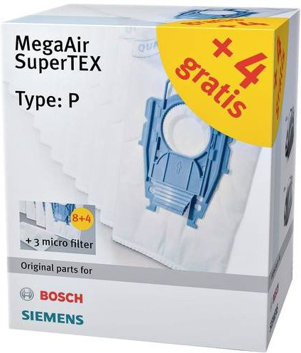 Siemens VZ123FP MegaAir SuperTEX Staubsaugerbeutel in Weiß, 15 Stück - Bild 1