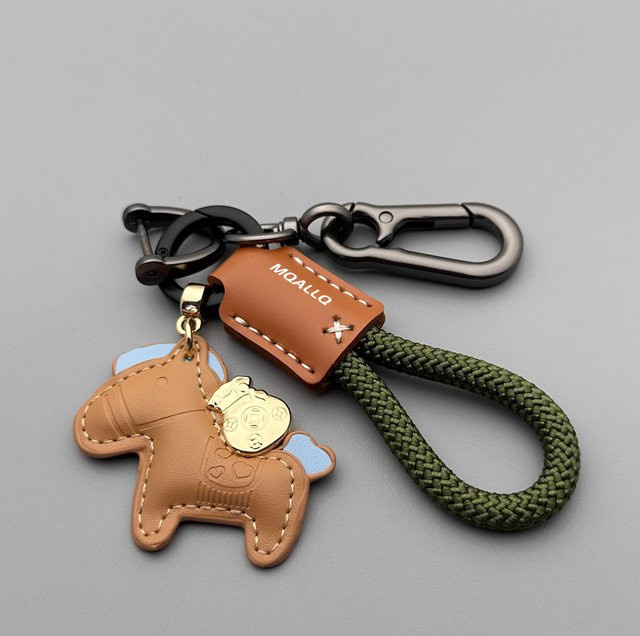 Schlüsselanhänger Leder, Pferdeform, Unisex - Bild 1