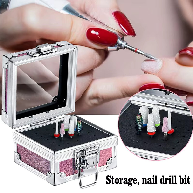 JEARLYU Nagelbohrer Halter Box, Aluminium, Metallic, 25 Löcher - Bild 4