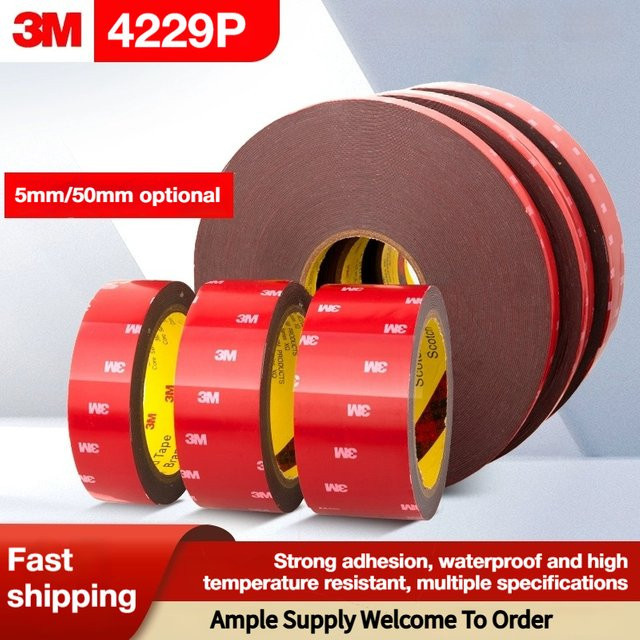 3M 4229P VHB doppelseitiges Schaumstoffband, hochviskos, wasserfest und rückstandsfrei für Automobil und Heimdekoration - Bild 1