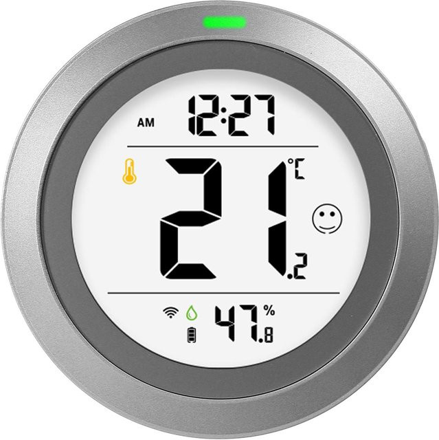 TOMTOP JMS PT19DW Intelligentes elektronisches Thermohygrometer mit WiFi-Funktion in Hellgrau - Bild 1
