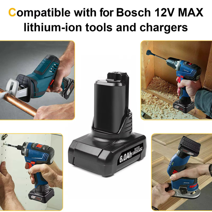 Bosch BAT420 Ersatzakku 12V Li-Ion 6000mAh in Schwarz für kabellose Elektrowerkzeuge - Bild 5