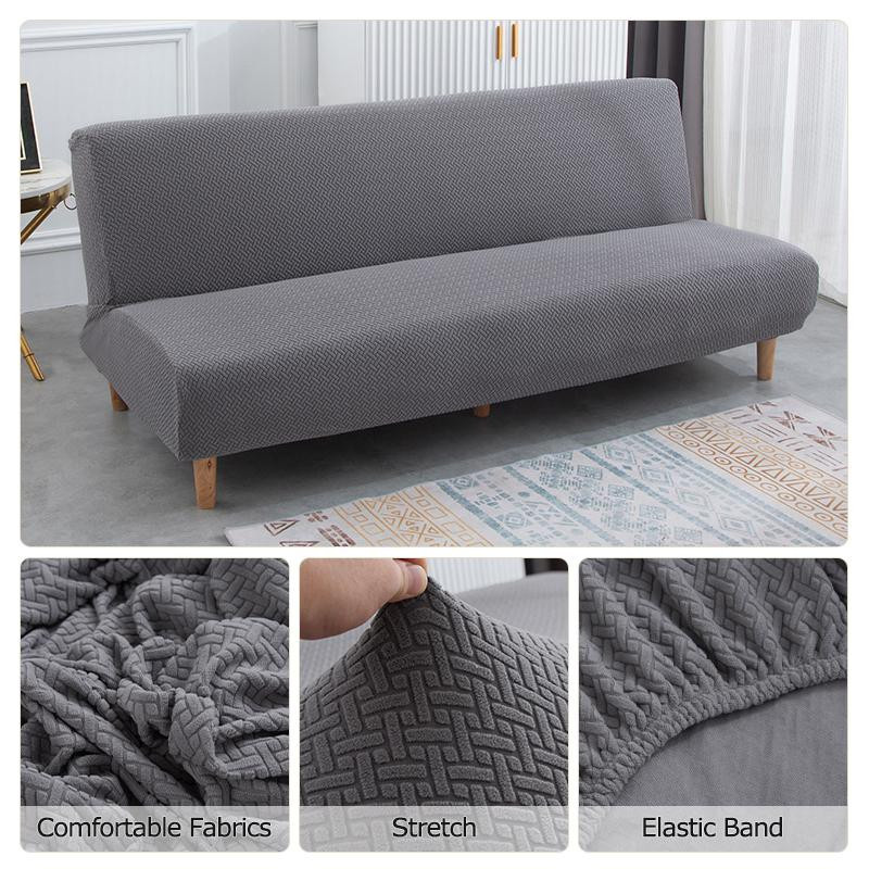 Lellen Jacquard Sofa Schonbezug mit Blumenmuster, Stretch-Sofaüberzug ohne Armlehnen, rutschfest, Größe M für 160-190 cm - Bild 1