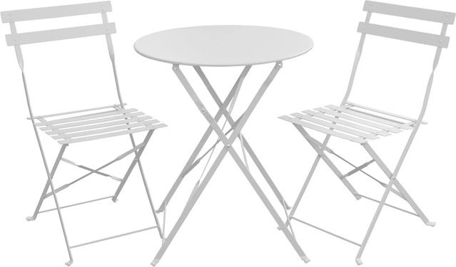 Svita Berlin Bistroset aus Metall für Balkon und Garten in Weiß - Bild 1