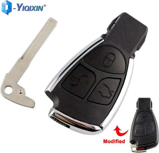 YIQIXIN Ersatzgehäuse für Mercedes Benz A B C E Klasse W203 W204 W205 W210 W211 W212 W221 Autoschlüssel Fernbedienung Shell in Schwarz - Bild 1