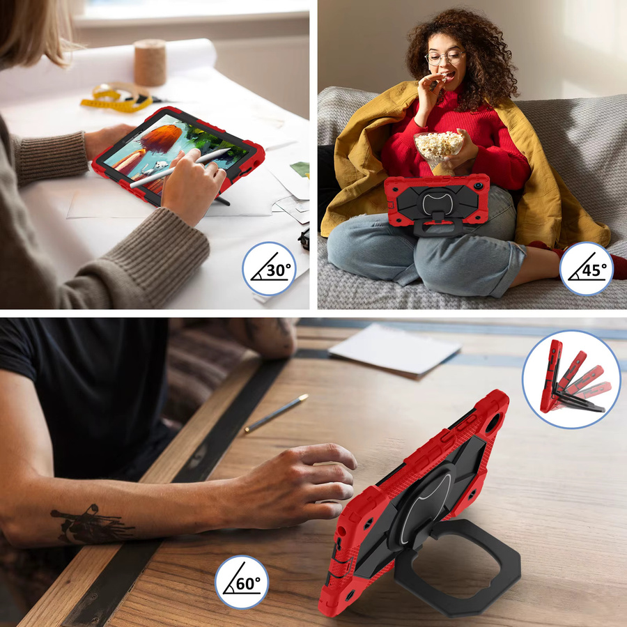 Stoßfeste und kindersichere Hülle für Lenovo Tab One 8,7 Zoll K9 TB305FU 2022 mit Griffgurt und Schultergurt in Schwarz, Orange oder Rot - Bild 5