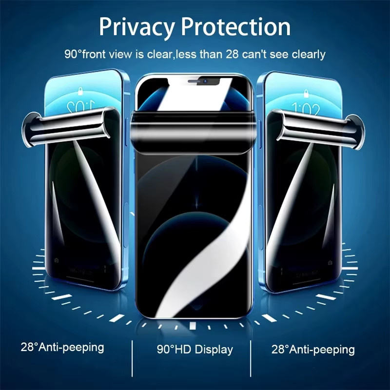 3er-Pack Anti-Spionage Hydrogel-Displayschutzfolie für Apple iPhone 17 16 15 14 13 12 11 Pro Max in Transparent - Bild 3