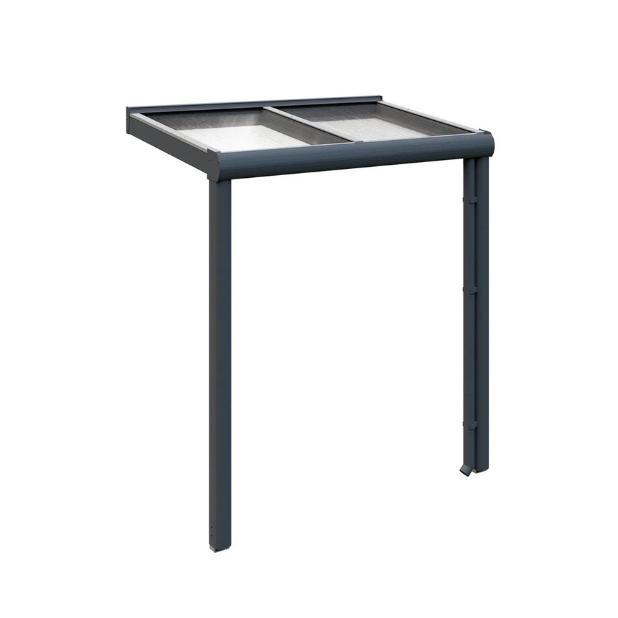 SKANHOLZ Vordach Greifswald Pultdach aus Aluminium und Polycarbonat, Anthrazit, B: 216 cm, T: 135 cm - Bild 3