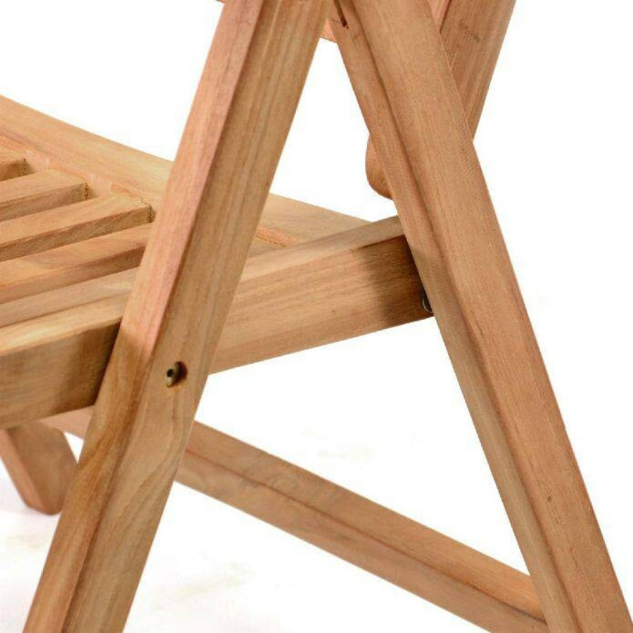 VCM Hochlehner Klappstuhl Gartenstuhl aus behandeltem Teakholz in Braun, B/T/H: 56 x 75 x 110 cm - Bild 3